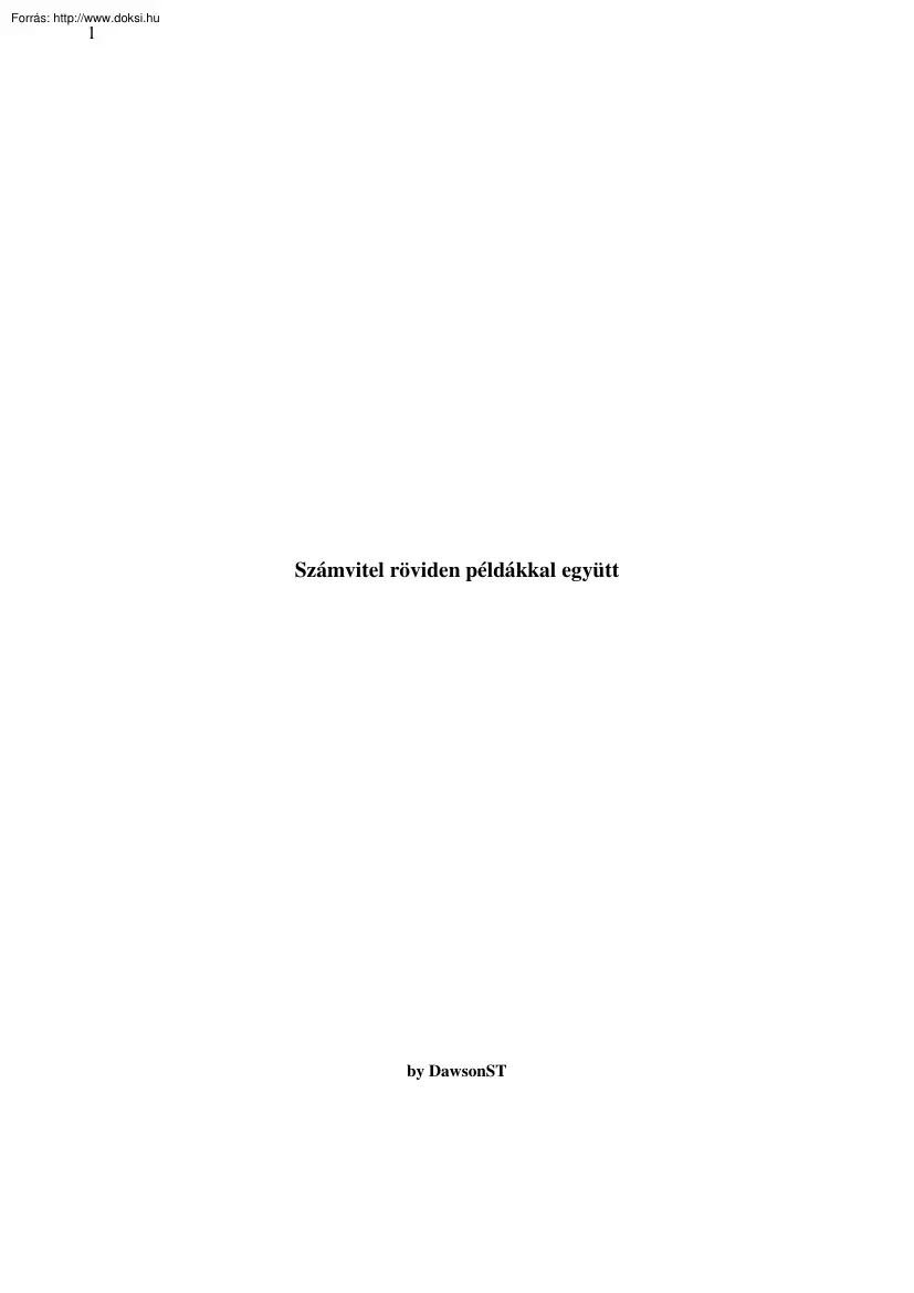 Számvitel röviden példákkal együtt