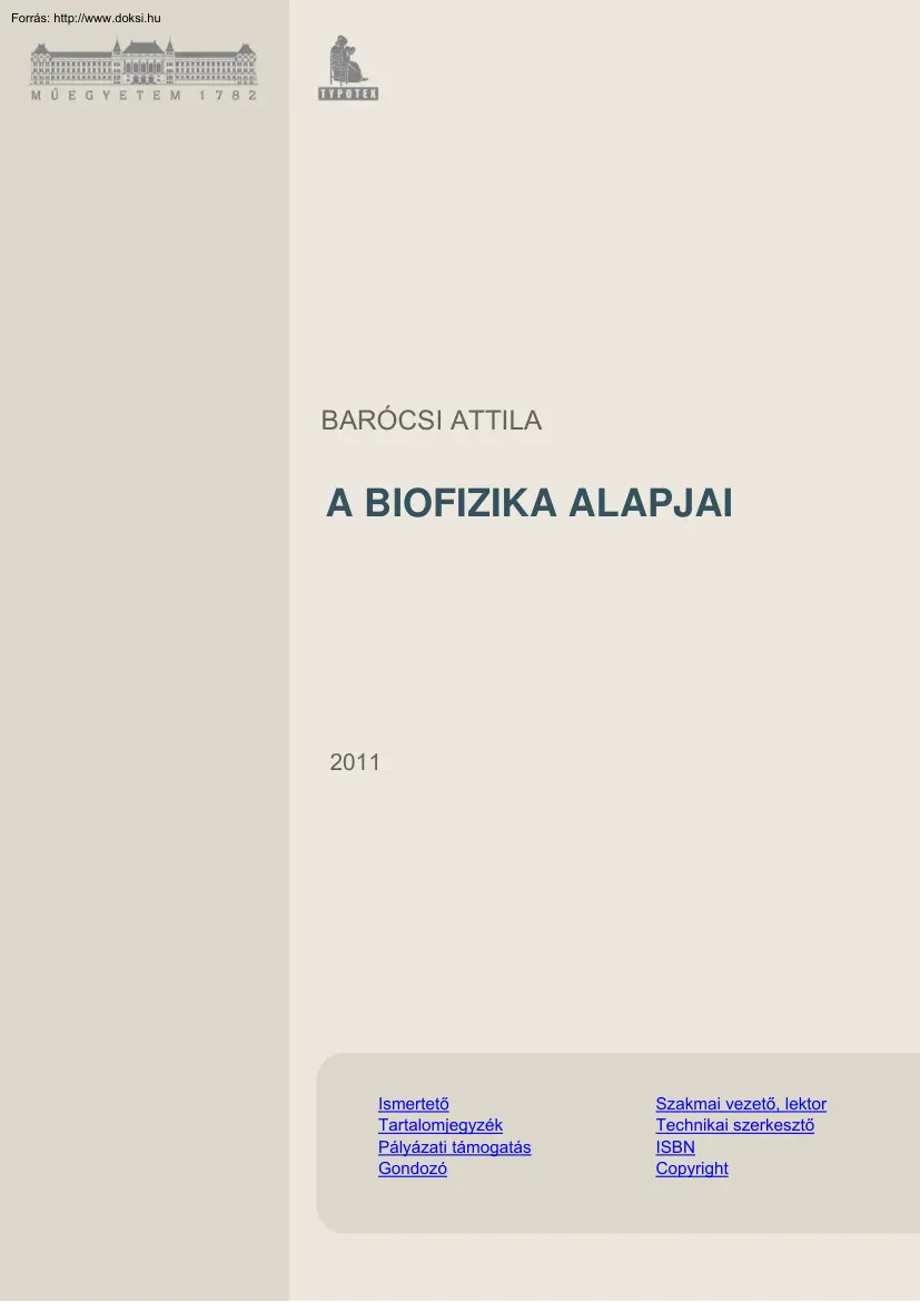 Barócsi Attila - A biofizika alapjai