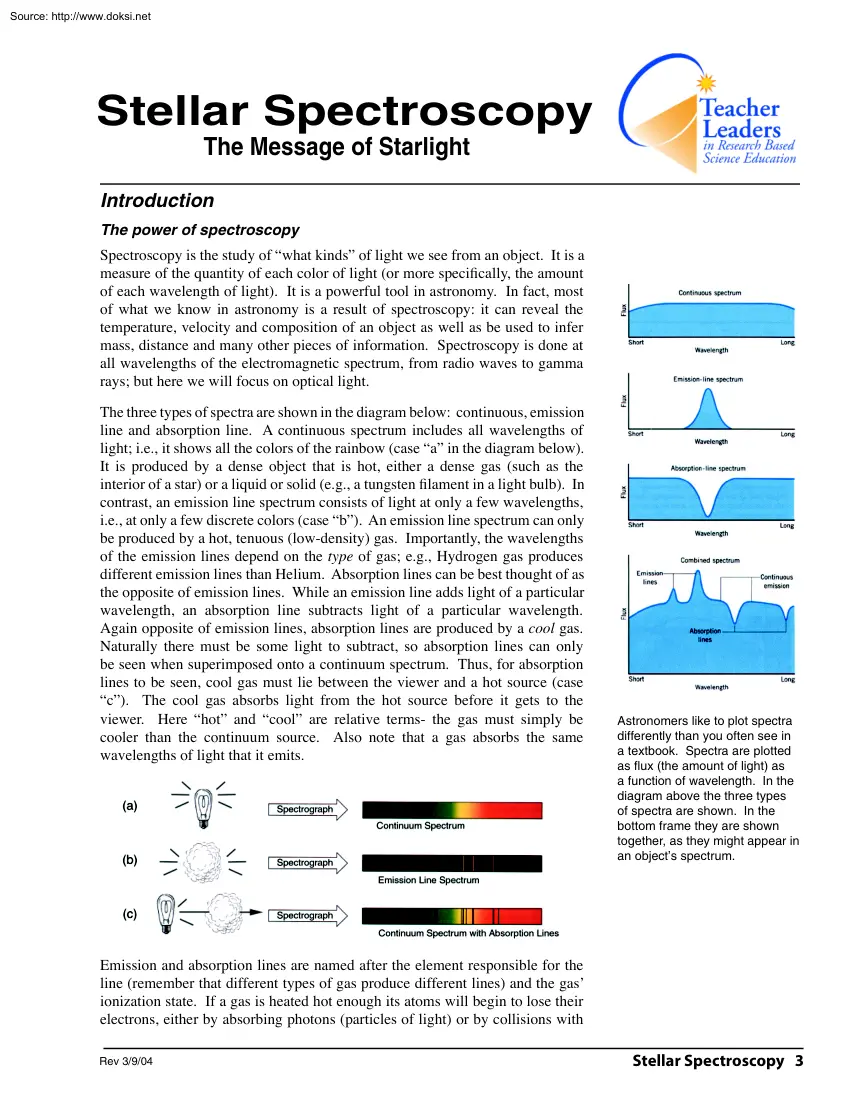Stellar Spectroscopy
