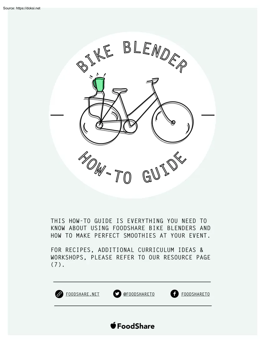 Bike Blender, How to Guide