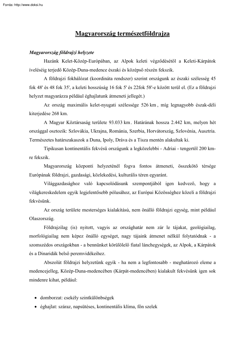 Magyarország természetföldrajza