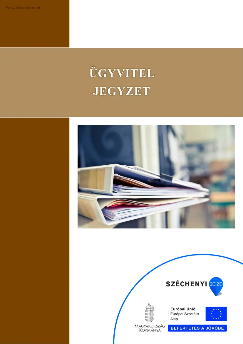 Ügyvitel jegyzet, középiskolások számára