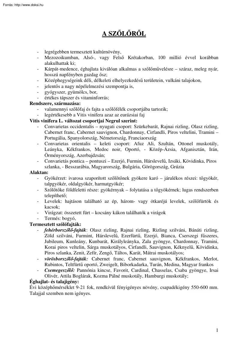A szőlőről