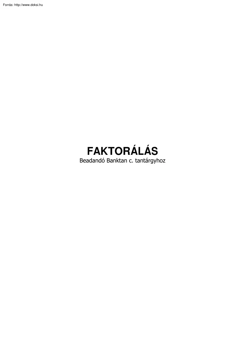 A faktorálás