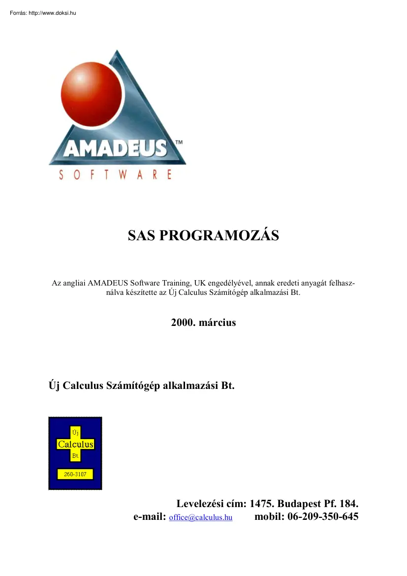 SAS programozás