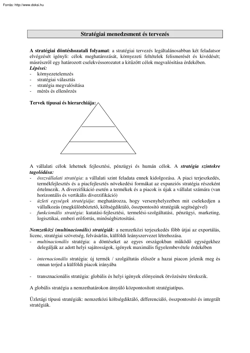 Simon Szilvia - Stratégiai menedzsment és tervezés