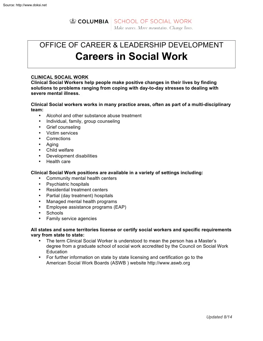 Careers in Social Work