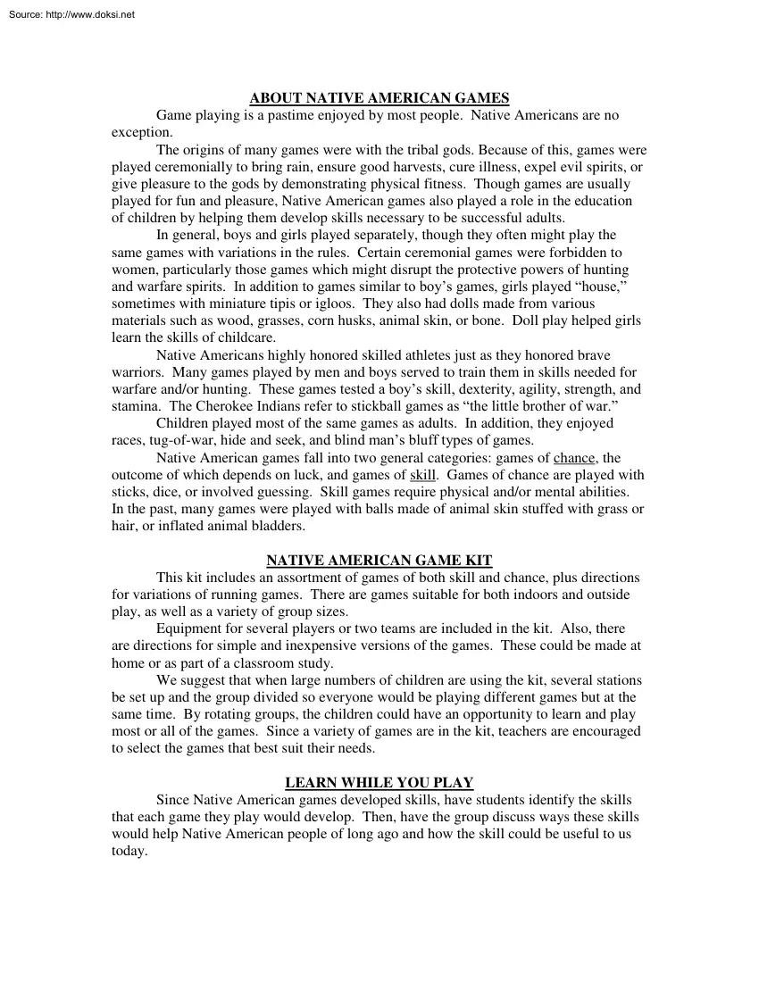 About Native American Games