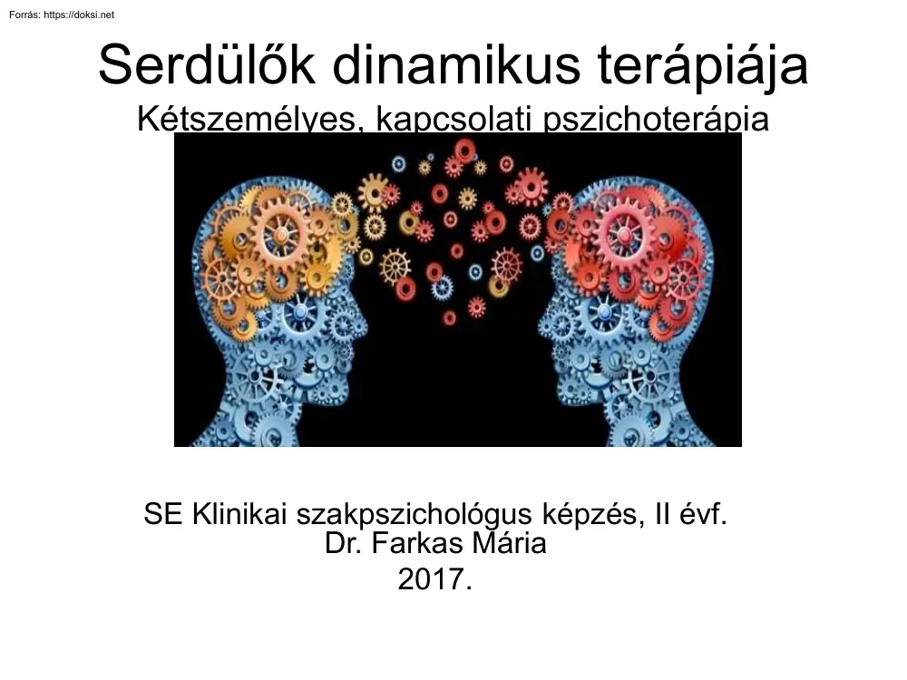 Dr. Farkas Mária - Serdülők dinamikus terápiája