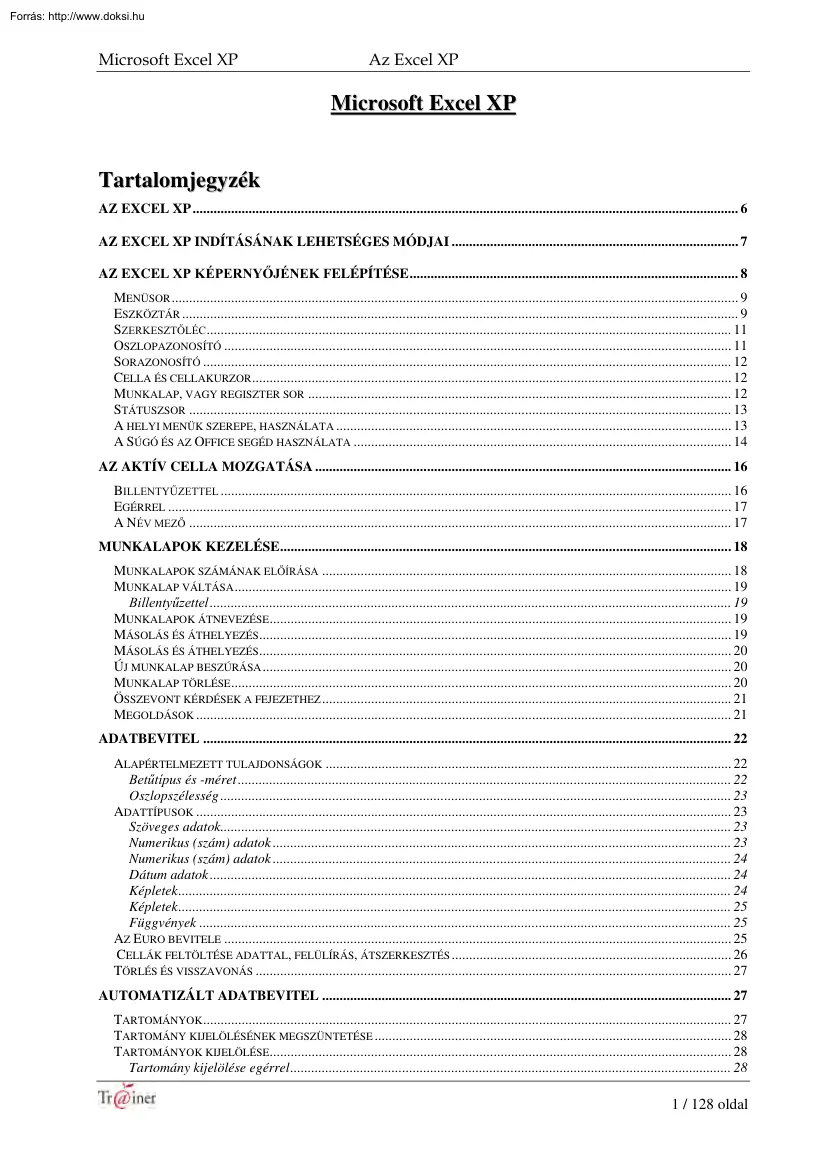 Microsoft Excel XP