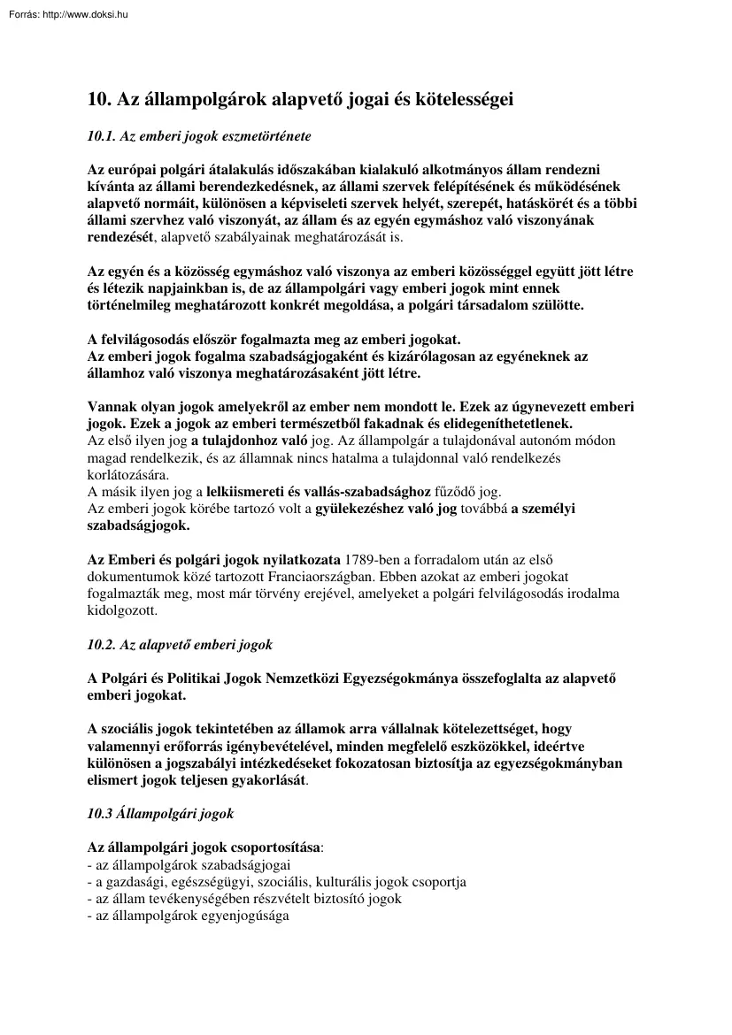 Az állampolgárok alapvető jogai és kötelességei