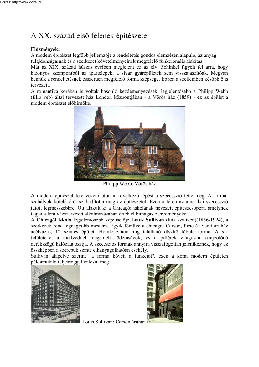 A XX. század első felének építészete