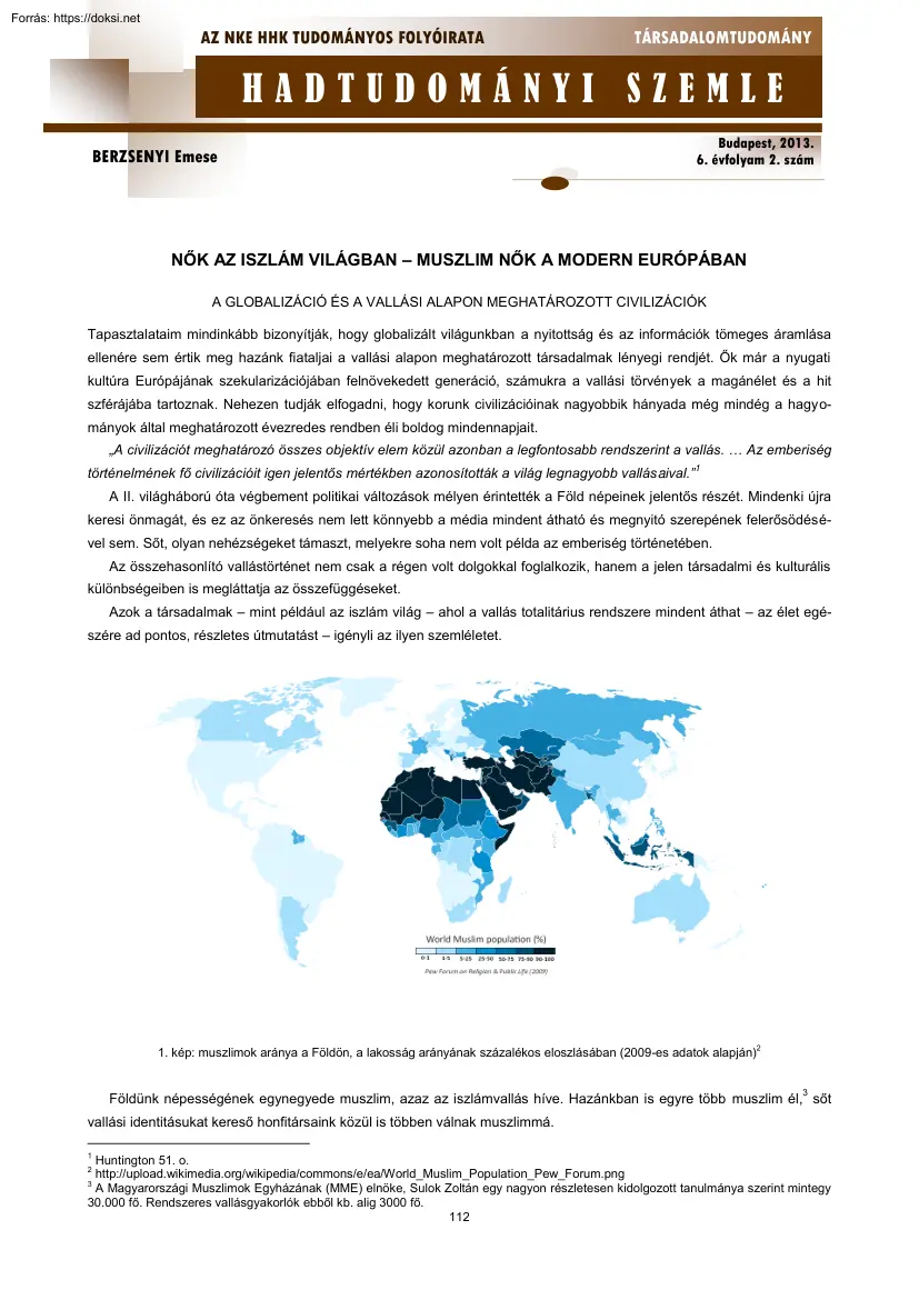 Berzsenyi Emese - Nők az iszlám világban, muszlim nők a modern Európában