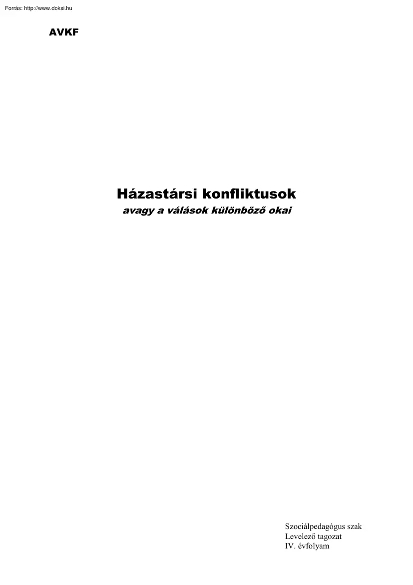 Házastársi konfliktusok