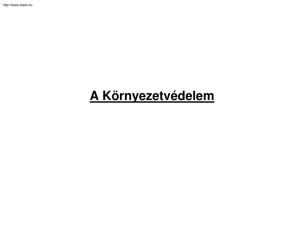 A környezetvédelem