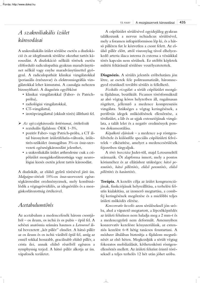 Héjj Gábor - A szakroiliakális ízület károsodásai