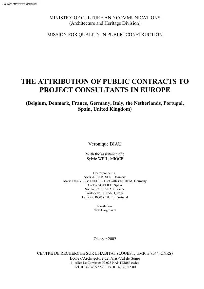 Albertsen-Degy-Gotlieb - The Attribution of Public Contracts to Project Consultants in Europe