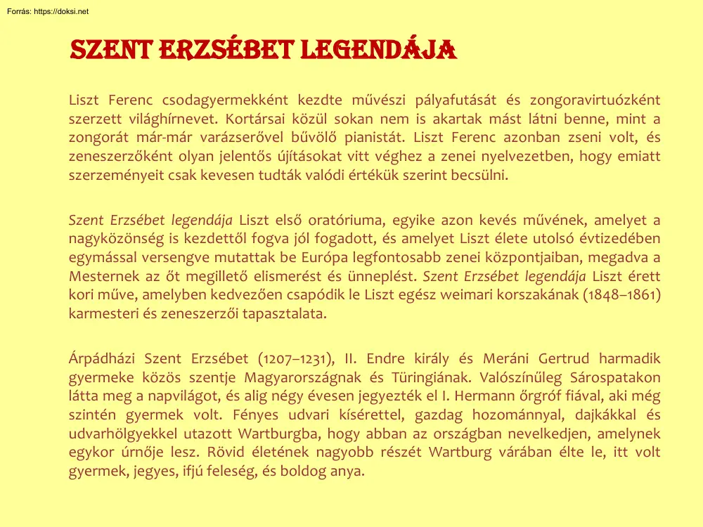 Watzatka Ágnes - Szent Erzsébet legendája
