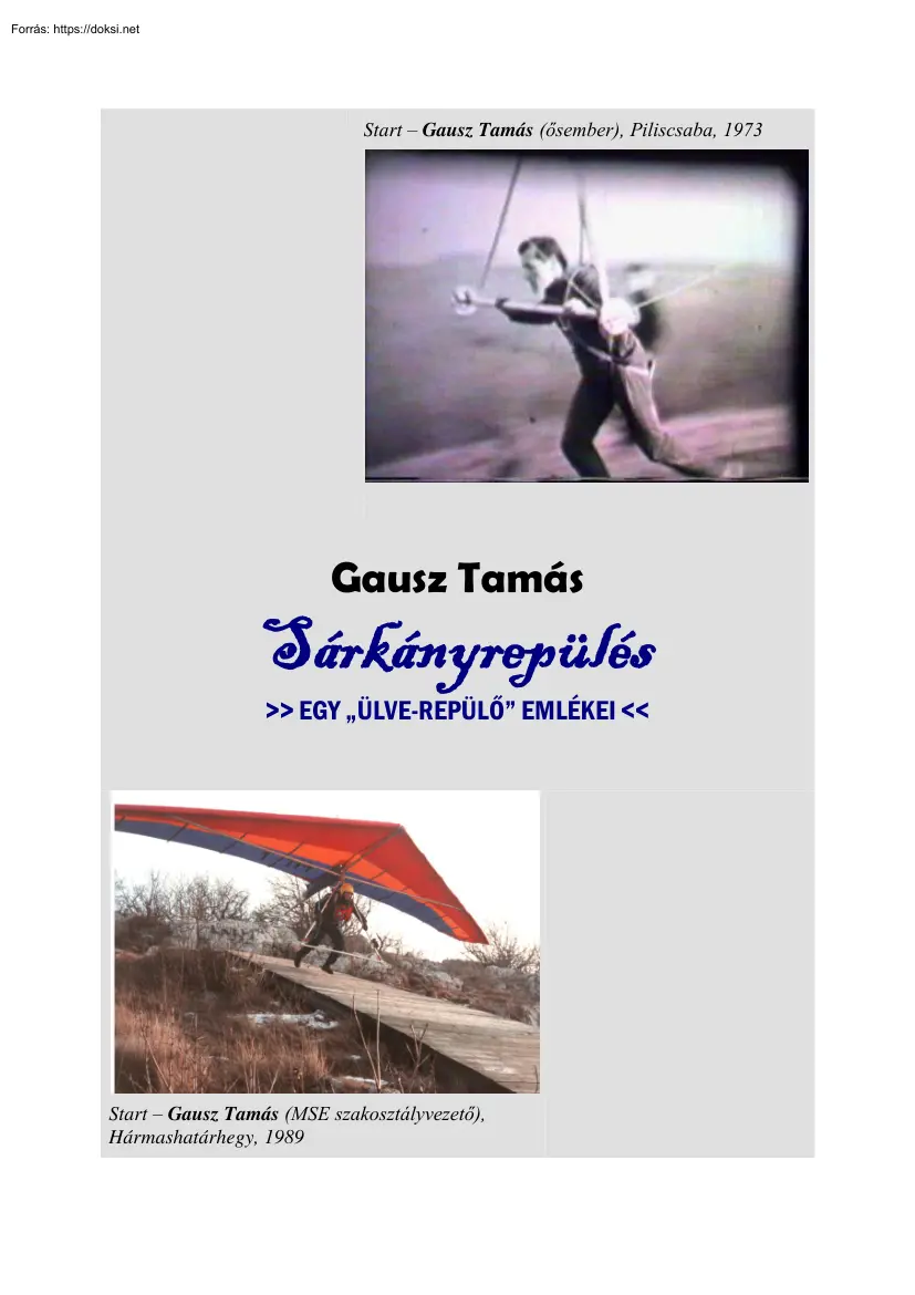 Gausz Tamás - Sárkányrepülés, egy ülve-repülő emlékei