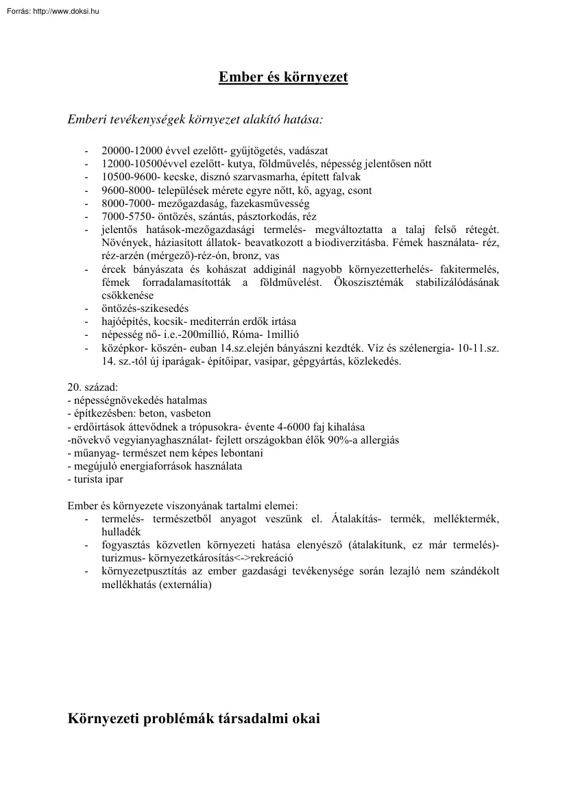 Ember és környezet