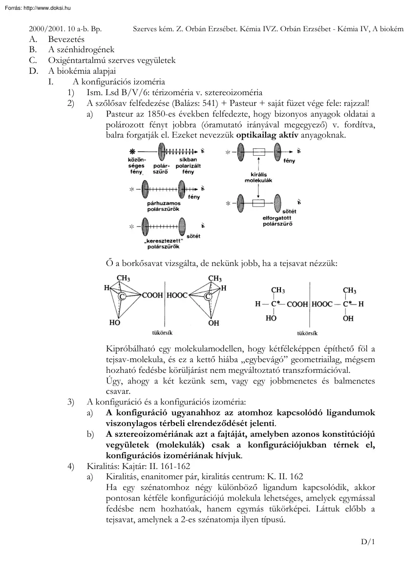 Z. Orbán Erzsébet - Kémia IV, A biokémia alapjai