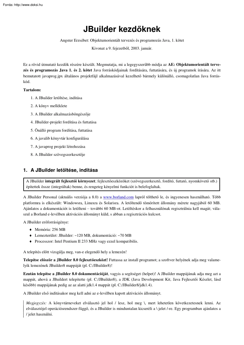A JBuilder használata