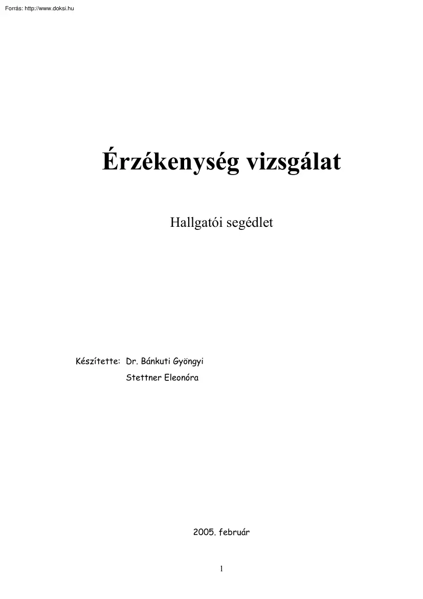 Érzékenység vizsgálat