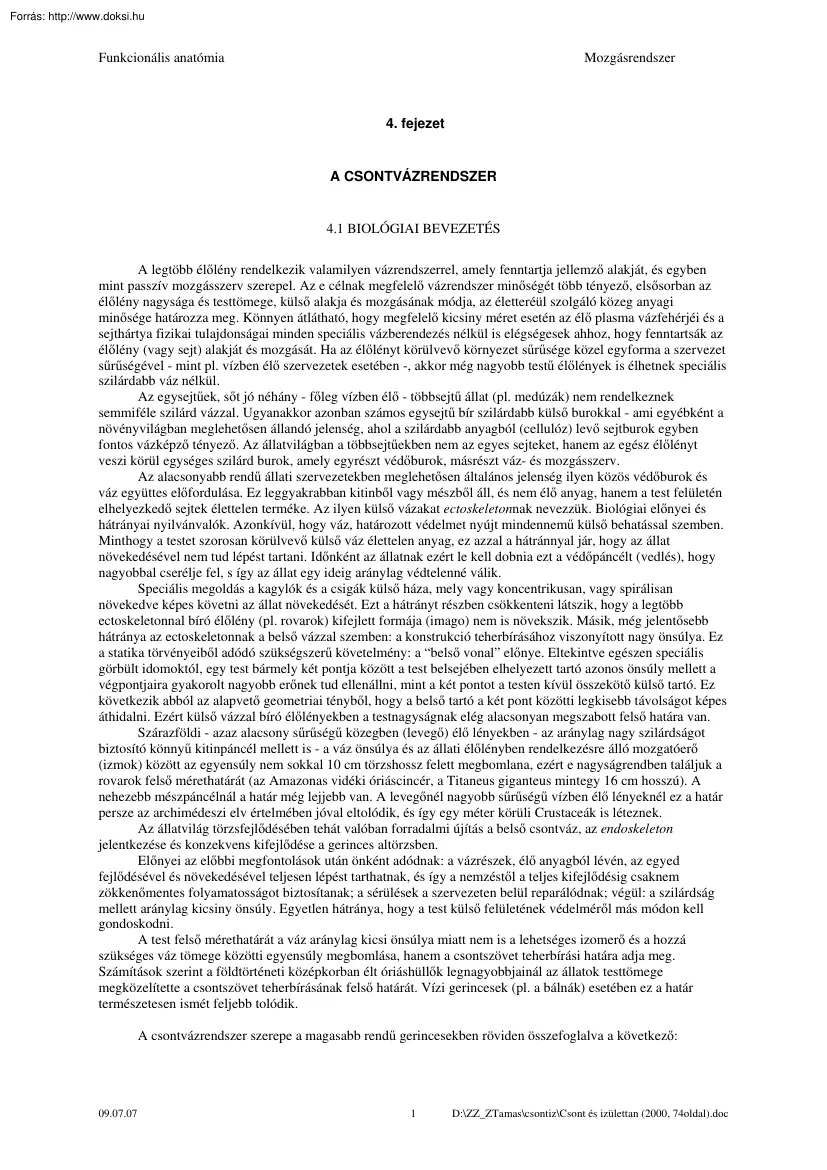 Csont és ízülettan