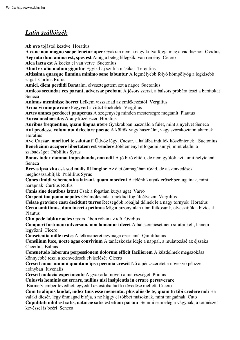 Latin szállóigék