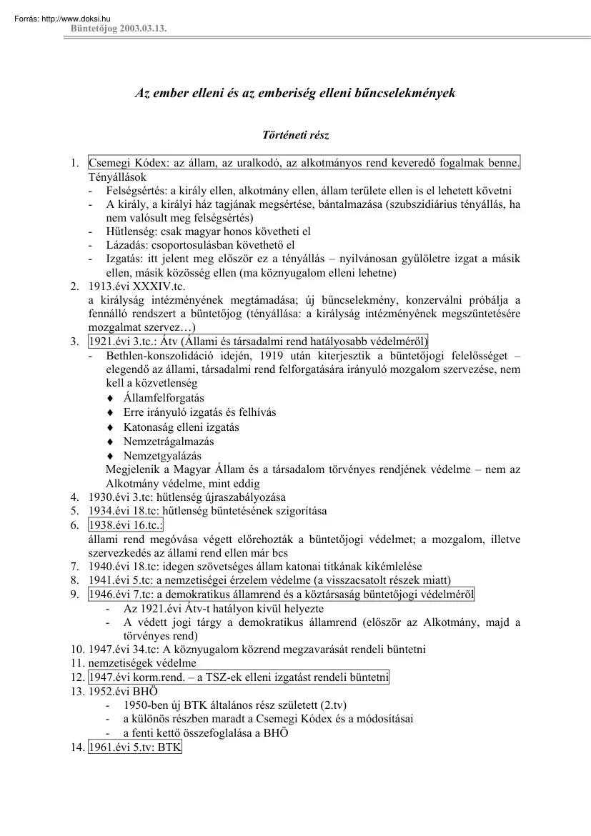 Az ember elleni és az emberiség elleni bűncselekmények