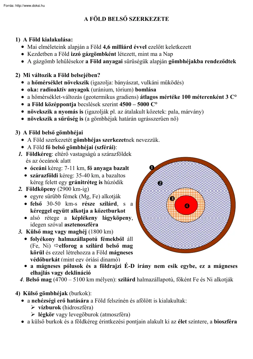 A Föld belső szerkezete