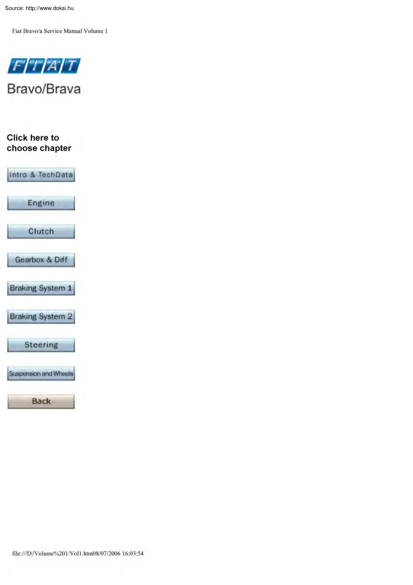 Fiat Bravo, Brava service manual, Vol. 1