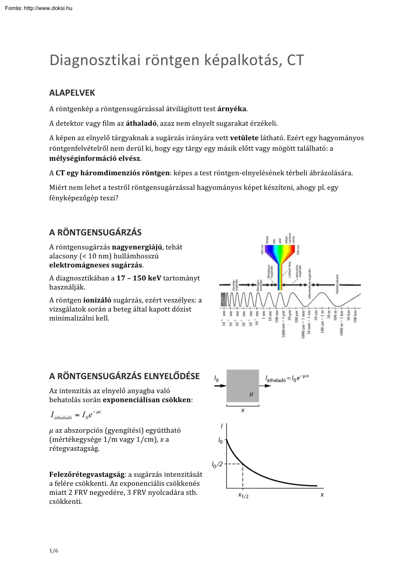 Diagnosztikai röntgen képalkotás, CT