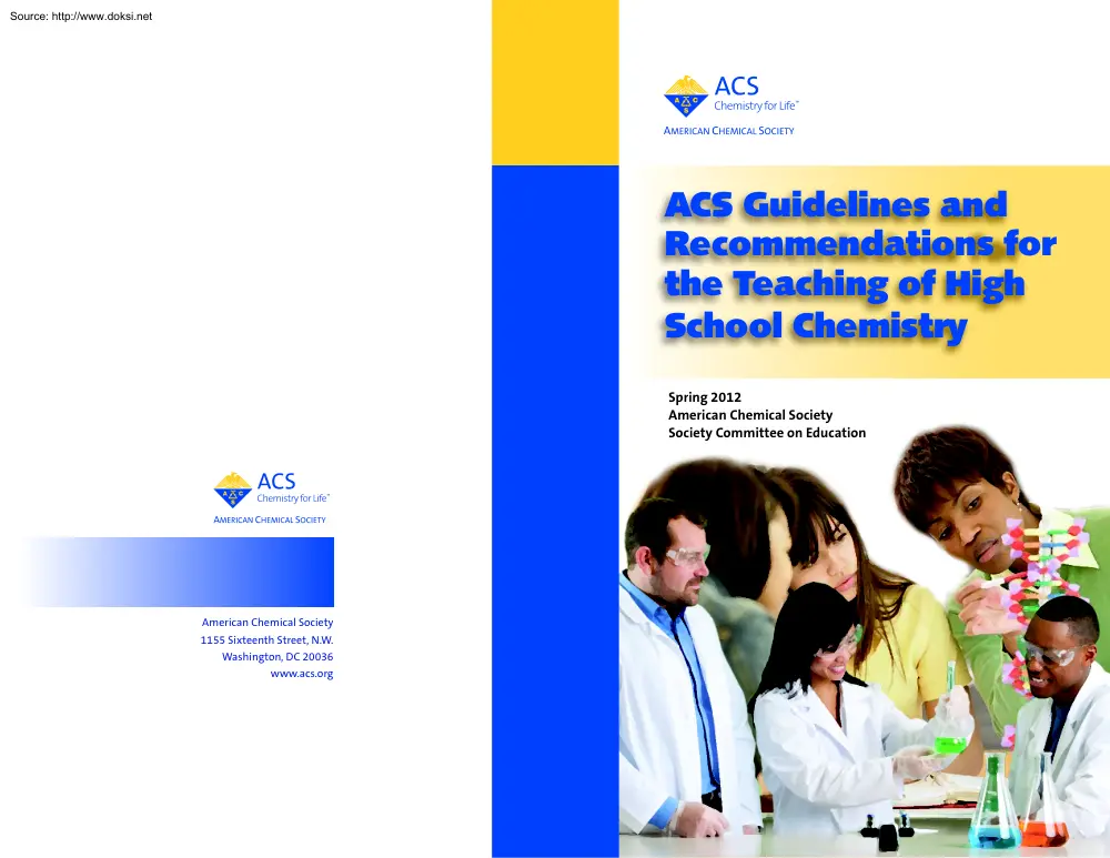 ACS Guidelines and Recommendations for the Teaching of High School Chemistry