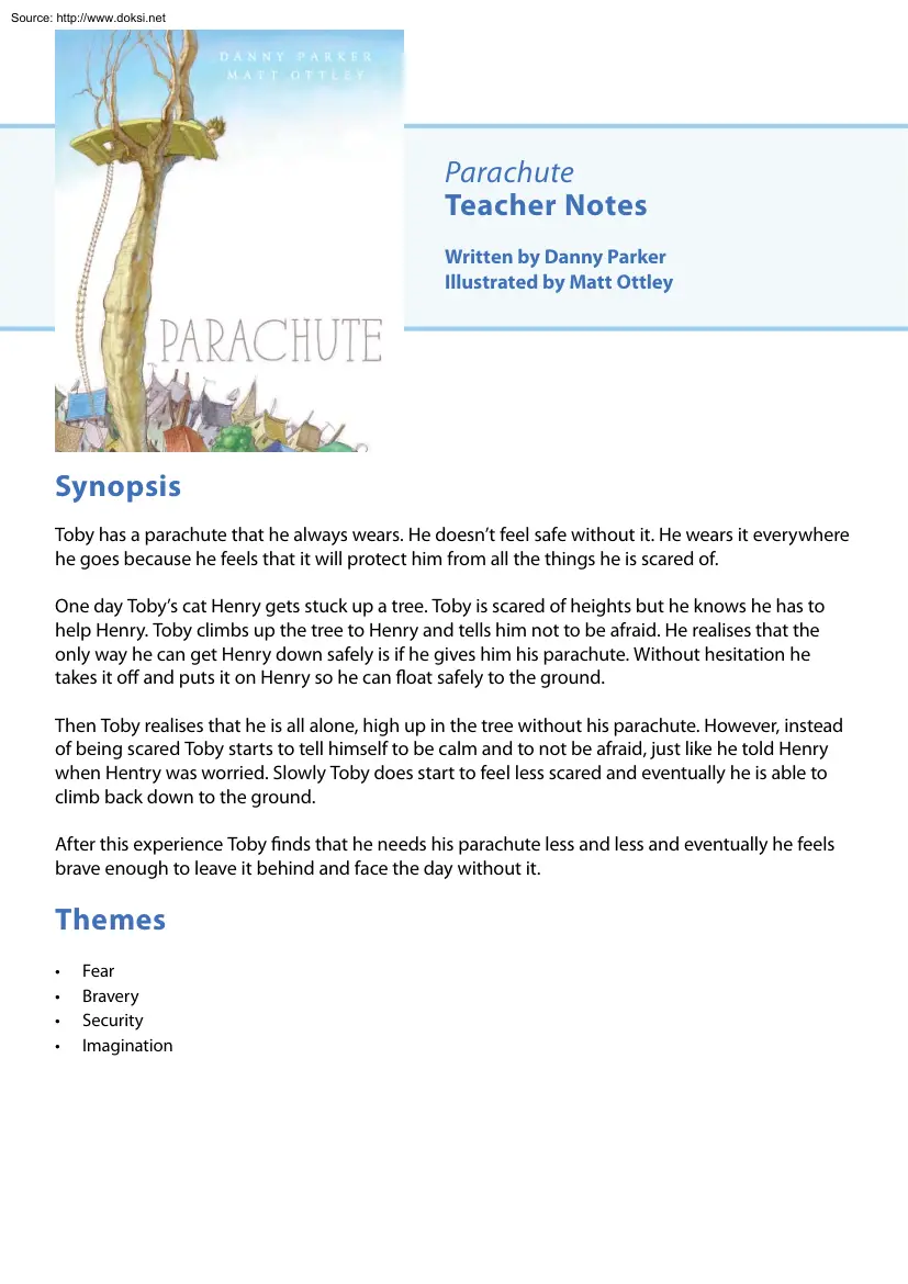 Danny Parker - Parachute, Teacher Notes