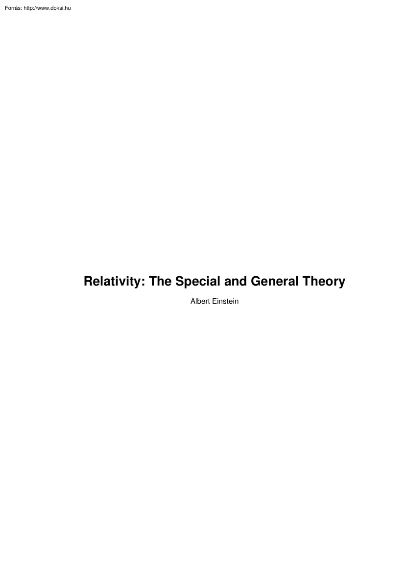 Albert Einstein - Relativity