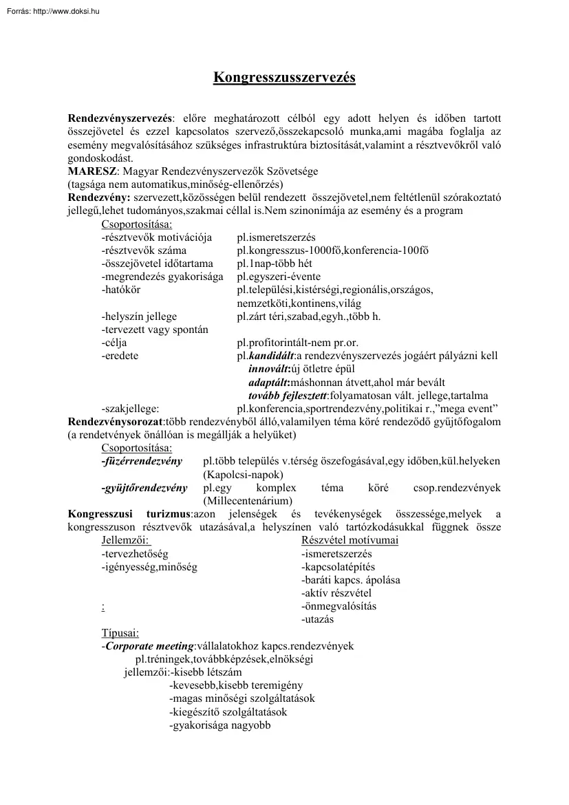 Kongresszusszervezés