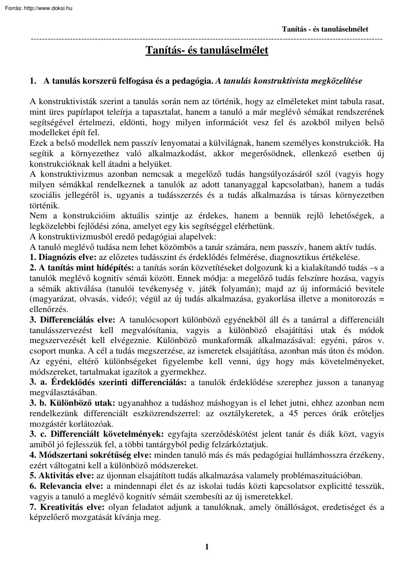 Tanítás- és tanuláselmélet