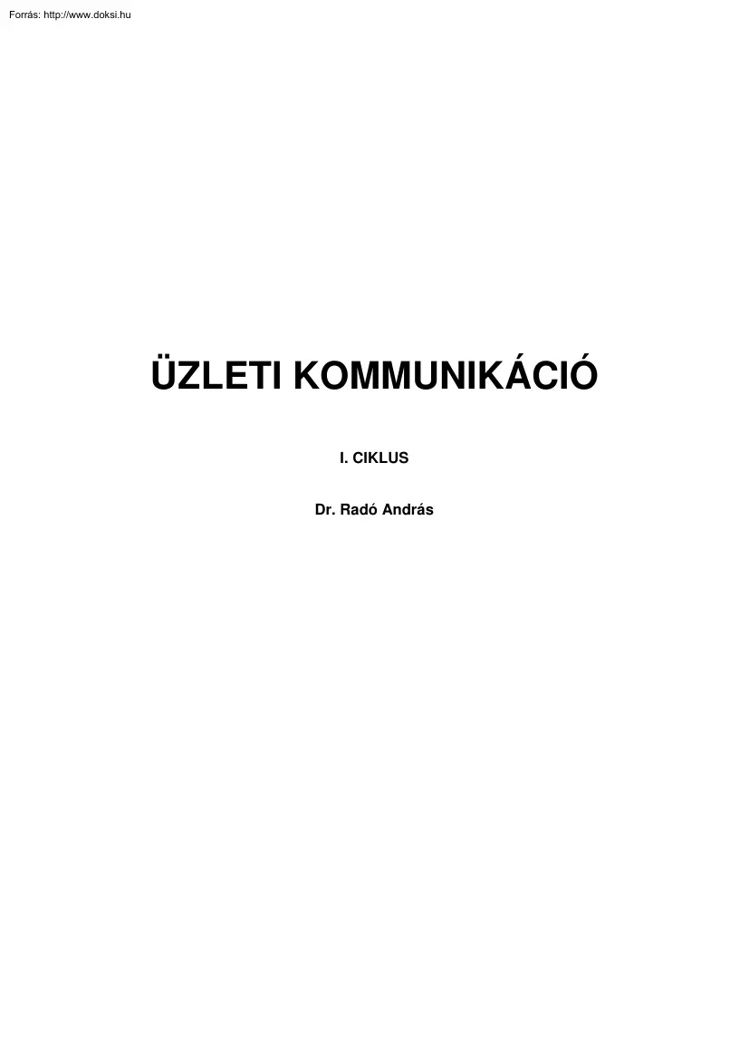 Dr. Radó András - Üzleti kommunikáció