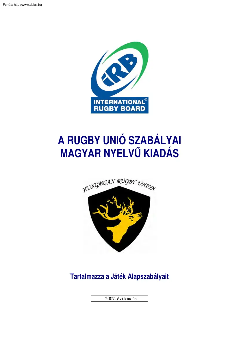 A rugby unió szabályai