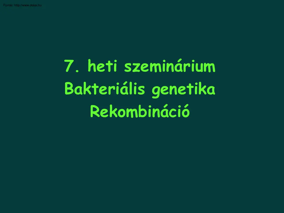 Bakteriális genetika