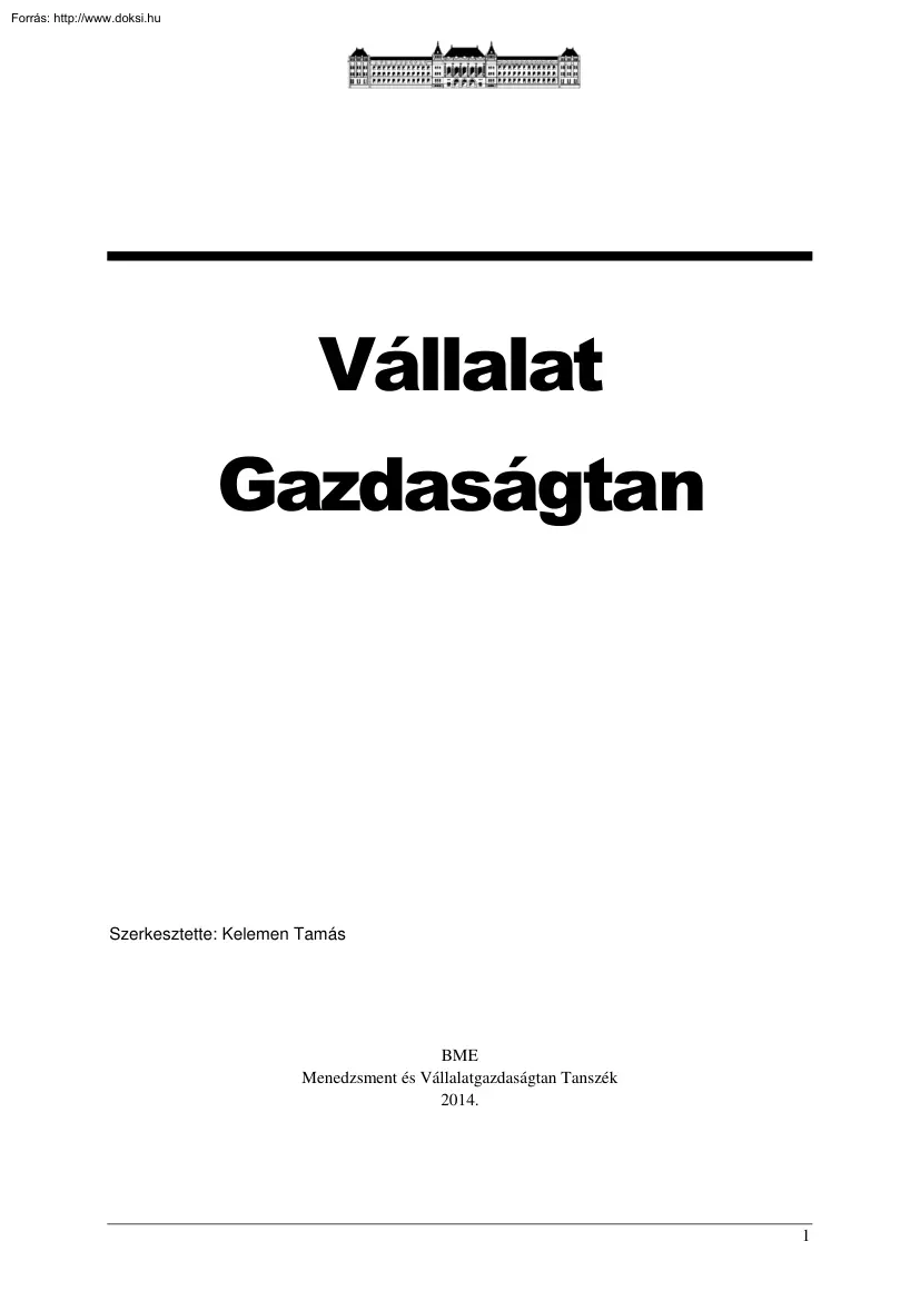 Kelemen Tamás - Vállalat gazdaságtan