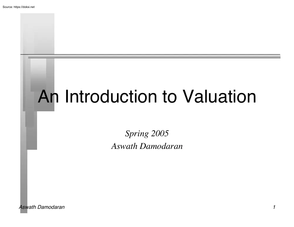 Aswath Damodaran - An introduction to valuation