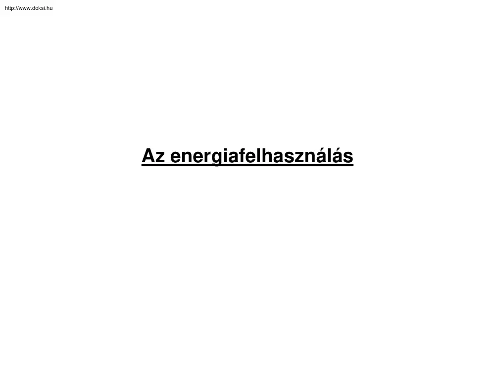 Az energiafelhasználás