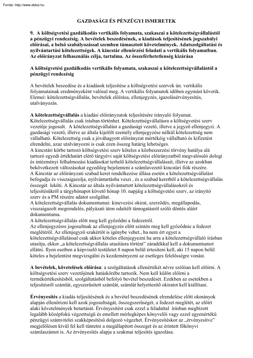 Mérlegképes könyvelő, államháztartási szak, gazdasági és pénzügyi ismeretek