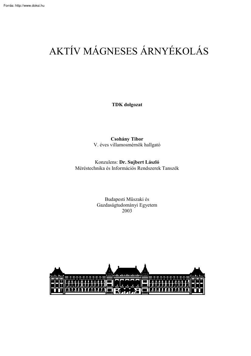 Csohány Tibor - Aktív mágneses árnyékolás