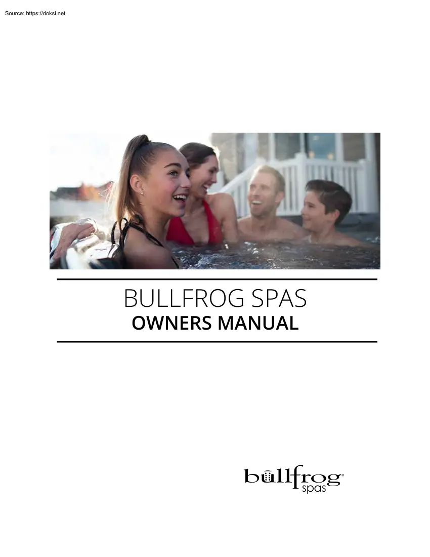 Bullfrog Spas, Owners Manual