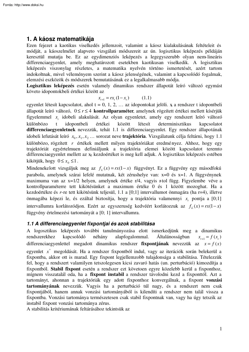 A káosz matematikája