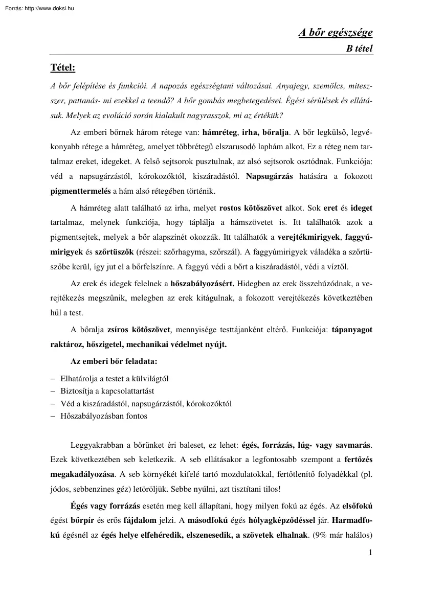 Biológia B tételek, 2006