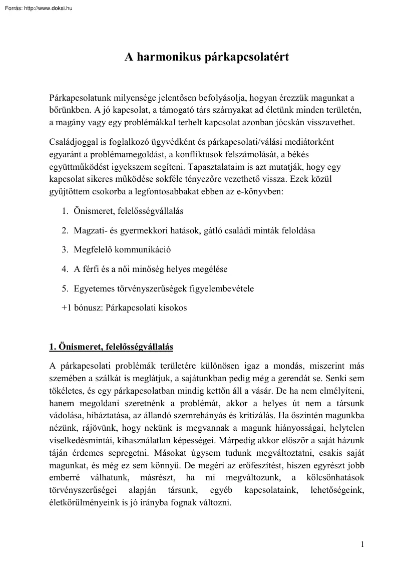 Dr. Léhner Zsuzsanna - A harmonikus párkapcsolatért